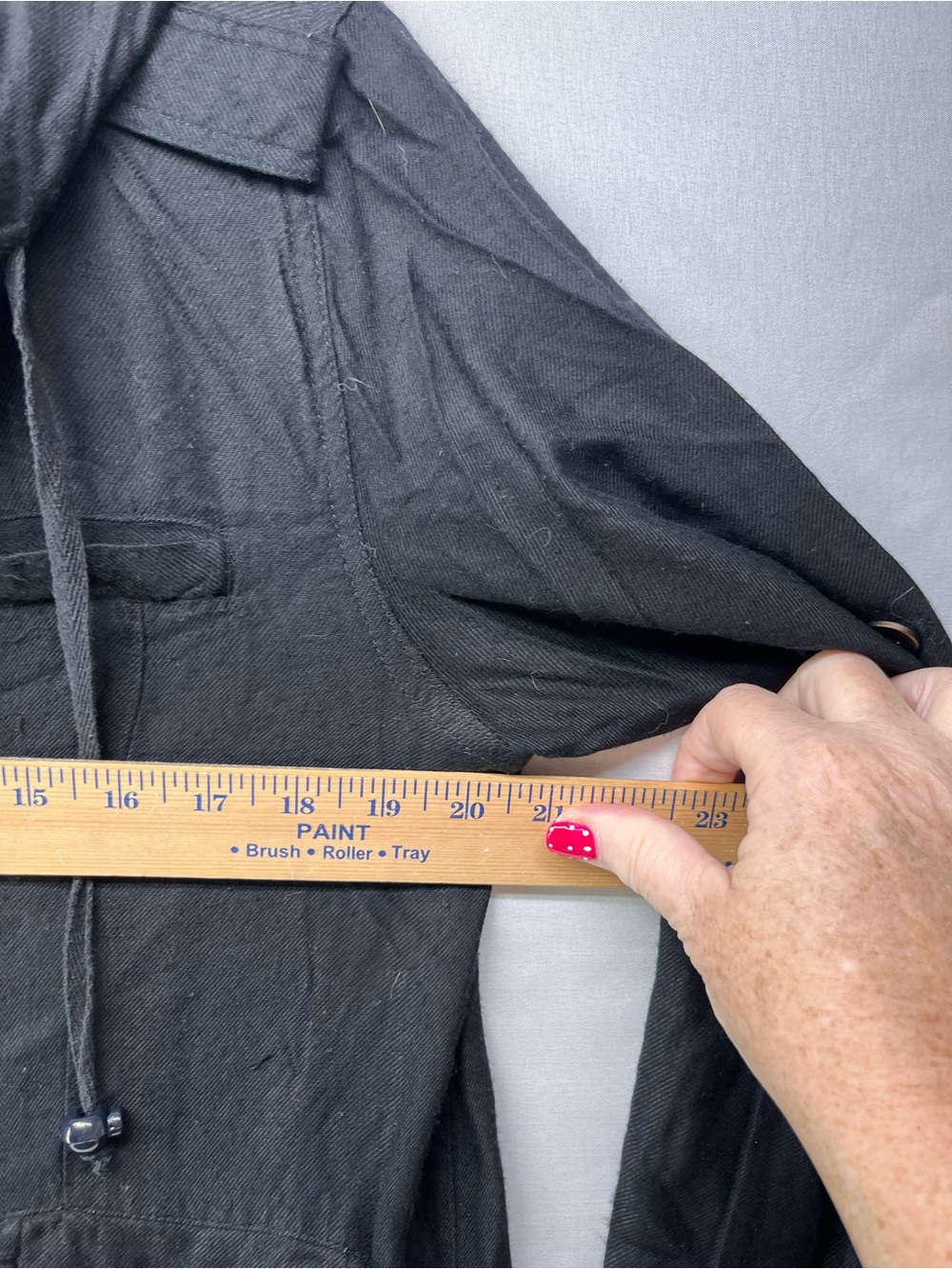 American Rag Black Hooded Drawstring Utility Jacket - Picture 5 of 6